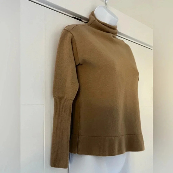 Wilfred/ Knit merino wool/ Mock  neck/ Tan sweater/ Size US S - Picture 3 of 13